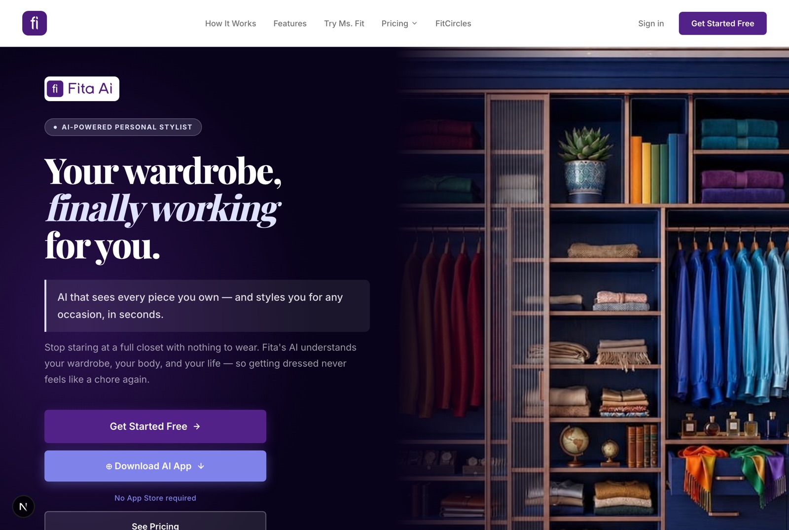 Fita Ai — Your wardrobe, finally working for you.